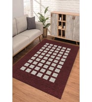 Dijital Kaymaz Taban Yıkanabilir Renkli Salon Halısı Mutfak Halısı Yolluk ND-SD-1027 (Bordo)