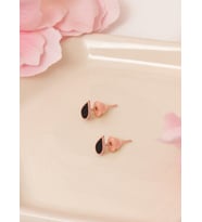 MİNELİ DAMLA GÜMÜŞ KÜPE (Rose)