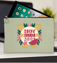 BK Gİft Yaz Temalı-8 Tablet Çantası 30x21cm(12 Renk Seçeneği), Ipad Çantası, Baskılı Tablet Kılıfı (Mint Yeşili)