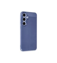 Samsung Galaxy S24 FE Kılıf Deri Görünümlü Korumalı Silikon Siyah (Lacivert)