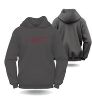 Sevgililer Günü Erkek Kadın Kalp Çarpıntısı Görselli Kapüşonlu Hoodie Sweatshirt 6015 (Gri)