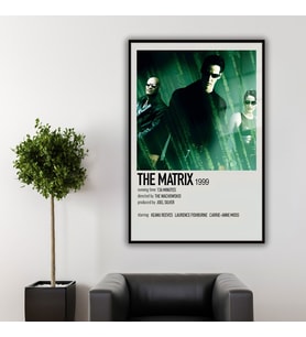 Metal Çerçeveli Temperli Cam Tablo Film Afişi The Matrıx 1999 (Siyah)