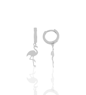 Söğütlü Silver Gümüş flamingo küpe (Gümüş)