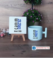 Babaya Hediye Dekoratif Taş, Kupa Bardak Kırmızı Hediye (Model 11)