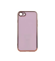 Apple iPhone 7 Kılıf Zore Bark Kenarları Altın Renk Kılıf (Lila)