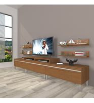 Decoraktiv Ekoflex 270r Mdf Krom Ayaklı Tv Ünitesi Tv Sehpası (Ceviz)