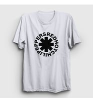 Presmono Unisex Sarı Logo V3 Red Hot Chili Peppers T-Shirt 107909tt (Beyaz)