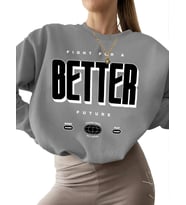 unisex bisiklet yaka kadın kalın Bej Sweatshirt erkek Şaşırtıcı şeyler Baskılı Sweatshirt 3 iplik (Gri)