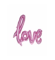 Love Imza Folyo Balon (Pembe)