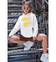 Unisex Shut Up Baskılı Sweatshirt (A.Beyaz)