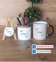 İsme Özel Doğum Günü Hediyesi Hediye Sepeti Kalemlik, Kupa Bardak Sihirli, Ahşap Anahtarlık Hediye (Model 1)