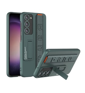 Galaxy S23 Plus Kılıf Standlı El Tutacaklı Zore Band Kılıf (Koyu Yeşil)