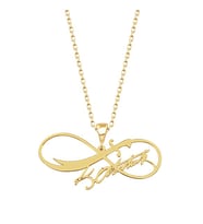 Kişiye Özel 925 Ayar Gümüş Atatürk İmzalı Zülfikar Kılıcı Sonsuzluk Kolyesi (Gold)
