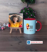 Mühendisler Günü Hediyesi Fotoğraflı Dekoratif Taş, Kupa Bardak Beyaz Hediye (Model 2)