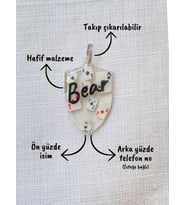 Figürlü Renkli-Şeffaf  Kedi/ Köpek- İsimliği/ Künyesi (Model 8)