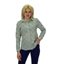 Kadın Brodeli Taşlı Bluz BGL-ST03720 (Yeşil)