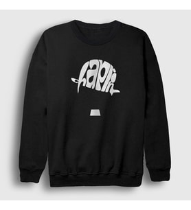 Presmono Unisex Beyaz Hat Charlie Chaplin Sweatshirt 155442tt (Siyah)