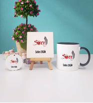 Savcı Kupa Bardak Dekoratif Taş Baskı Anahtarlık Hediye Seti (Model 5)