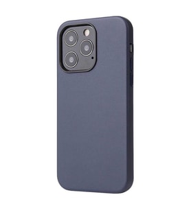 iPhone 13 Pro Max Kılıf Eyzi Kadife İç Yüzey Suni Deri Kılıf (Lacivert)