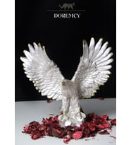 Doremcy Dekoratif Mini Kartal Biblo HeykelEv Ofis Hediyelik Dekorasyon Objeleri (Beyaz)
