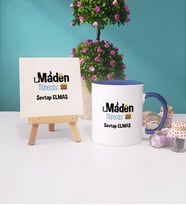 Maden Mühendisi Kupa Bardak Lacivert Dekoratif Taş Baskı (Model 1)