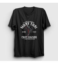 Presmono Unisex Beyaz Fight Culture Mma Ufc Muay Thai T-Shirt 452263tt (Siyah)