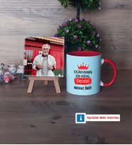 Dedeye Hediye Fotoğraflı Dekoratif Taş, Kupa Bardak Beyaz HediyeDedeye Babalar Günü Hediyesi (Model 2)