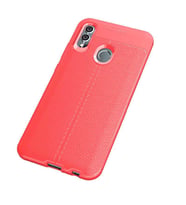 Huawei P Smart 2019 Kılıf Deri Tarzı Niss Silikon Case (Kırmızı)