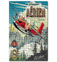 Cakapuzzle Nostaljik Yolcu Uçağı Afişi Görseli Puzzle Yapboz MDF (Ahşap) (255 Parça)