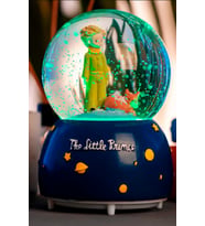 The Little Prince Küçük Prens Müzikli Işıklı Otomatik Kar Tanesi Püskürtmeli Büyük Boy Kar Küresi (Mavi)