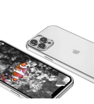 Uyumlu Model Apple iPhone 13 Pro Kılıf Sararmaz Şeffaf Sert Fit Kapak (Gümüş)