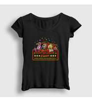Presmono Kadın Beyaz Pizza Fnaf Five Nights At Freddy's T-Shirt 471521tt (Siyah)