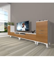 Decoraktiv Eko 9200 Slm Silver Tv Ünitesi Tv Sehpası (Beyaz - Ceviz)