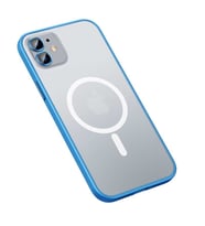 Apple iPhone 12 Kılıf Zore Mokka Lens Koruyuculu Wireless Kılıf (Mavi)