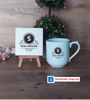 Baş Harf ve İsim Soyisim Dekoratif Taş, Kupa Bardak Kırmızı Hediye (Model 4)