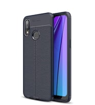 Microsonic Samsung Galaxy A10s Kılıf Deri Dokulu Silikon (Lacivert)