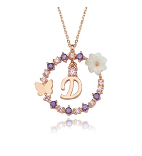Manolya Çiçeği Düşler Işıltısı 14K Rose Gold Kadın Kolye (24)