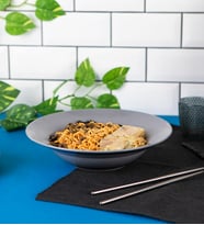 Ahşap Chopstick Ve Noodle Makarna Tabağı Set (Gri)