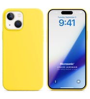 Microsonic Apple iPhone 15 Plus Kılıf Liquid Lansman Silikon Mor (Sarı)