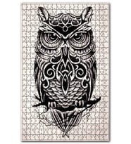 Cakapuzzle Desenli Baykuş Görseli Puzzle Yapboz MDF (Ahşap) (1000 Parça)