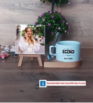 Eczacı Fotoğraflı Dekoratif Taş, Kupa Bardak Beyaz Hediye (Model 8)