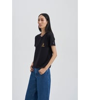 Smart Devil Kadın Baskı T-Shirt (Siyah)