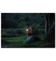Cakapuzzle Asyalı Kız Gece Lambası ve Orman  Puzzle Yapboz MDF (Ahşap) (500 Parça)