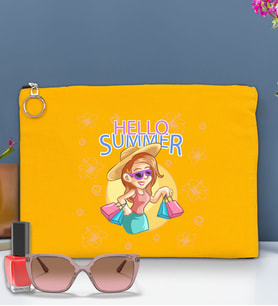BK Gİft Yaz Temalı-2 Astarlı Portföy Çanta 30x21cm(12 Renk Seçeneği), Baskılı El Çantası, Organizer Çanta (Sarı)