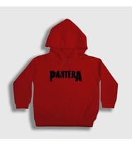 Presmono Unisex Çocuk Beyaz Logo Pantera Kapüşonlu Sweatshirt 168761tt (Kırmızı)