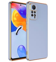 Xiaomi Redmi Note 12 Pro 4G Kılıf Bark Kenarları Altın Renk Kılıf (Açık Mavi)