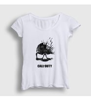 Presmono Kadın Sarı Skull Call Of Duty T-Shirt 27270tt (Beyaz)
