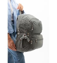 Kadın Sırt Çantası Hafif Kumaş Çok Cepli Kabin Boy Seyahat Çantası 43*30 Cm (Gri)