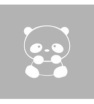 Sevimli Panda Araba Sticker siyah 11x13 CM (Beyaz)