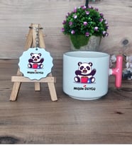 Sevimli Panda Hediye Seti Kupa Bardak T Kulplu ve Anahtarlık Arkadaşa Sevgiliye Hediye (Model 4)